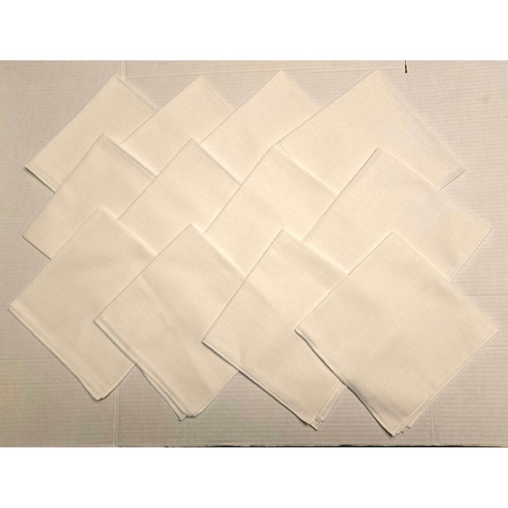 Set of 12 Vintage‎ White Napkins Approx. 17" X 17"